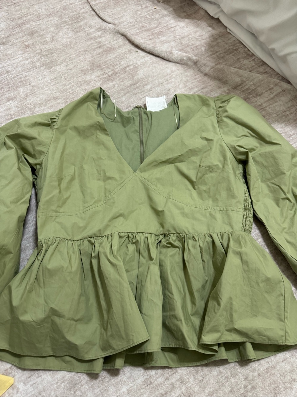 Hyacinth house green v neck peplum blouse size xl - Picture 2 of 4